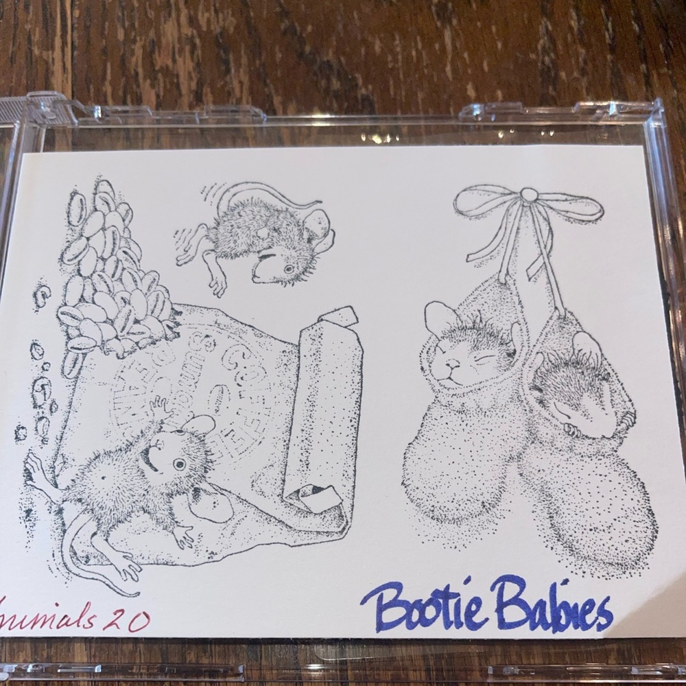 House Mouse Caffeine High Coffee & Bootie Babies Cling Stamps Never Used